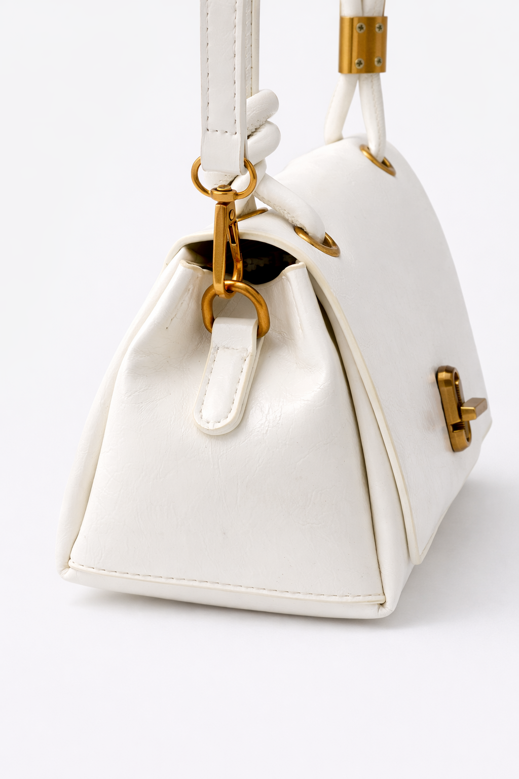 Pearl White Luxe Satchel