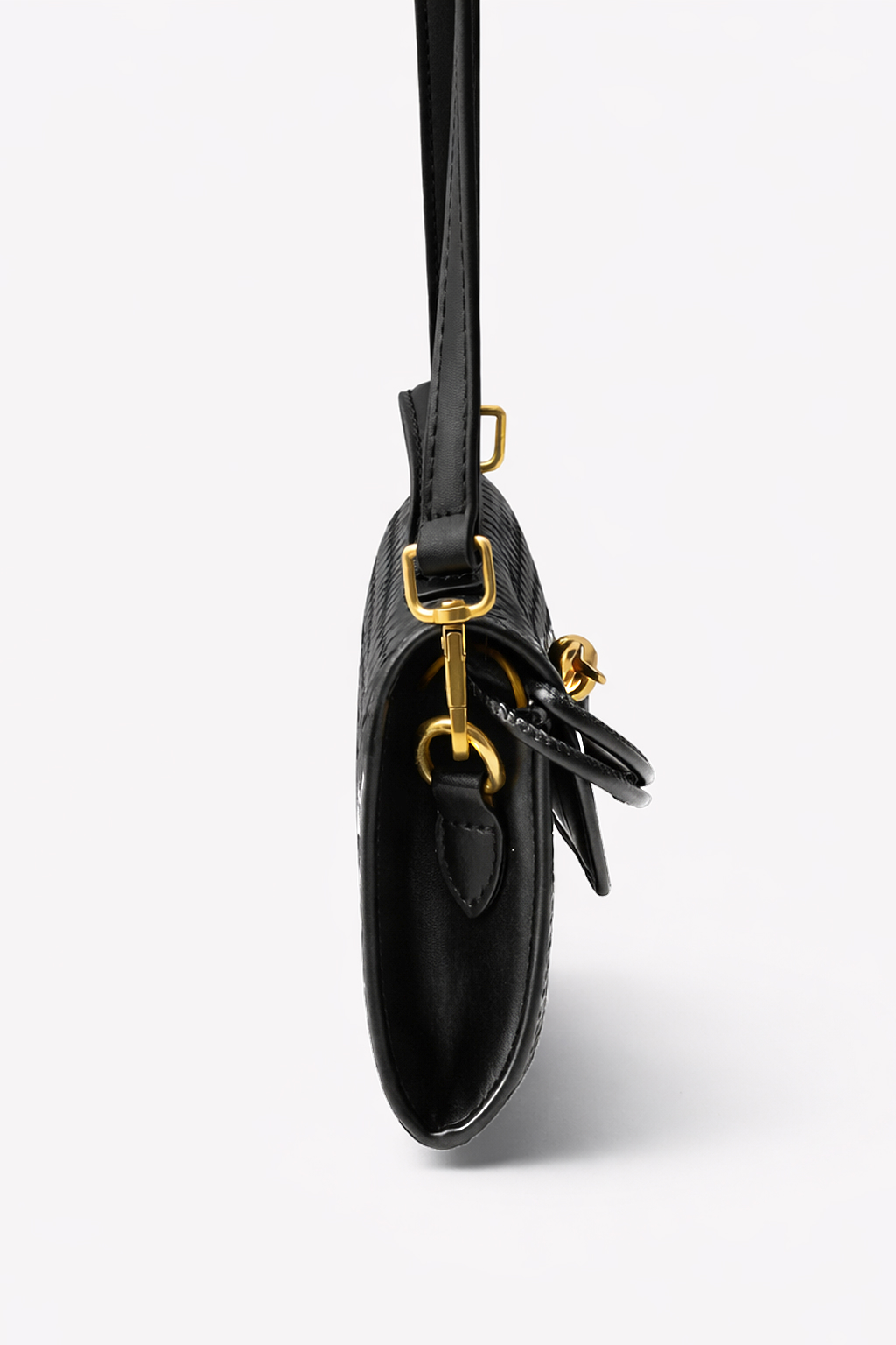 Noor Black Woven Leather Handbag