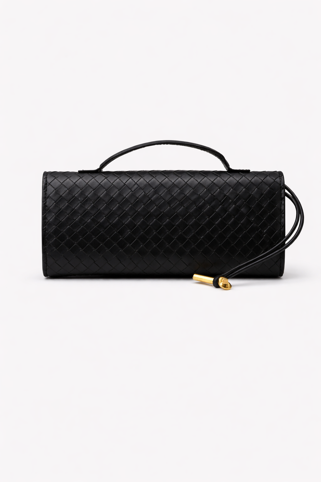 Noor Black Woven Leather Handbag